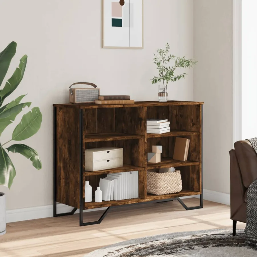 Buffet chêne fumé 101x35,5x74,5 cm bois d'ingénierie - 3