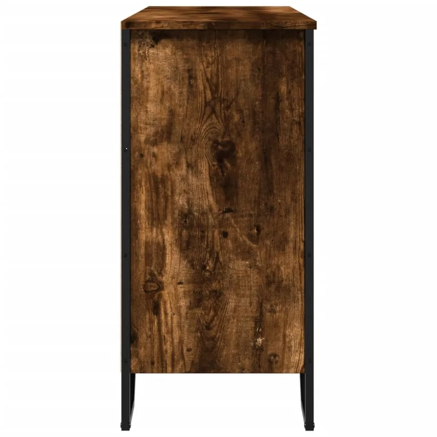 Buffet chêne fumé 101x35,5x74,5 cm bois d'ingénierie - 5