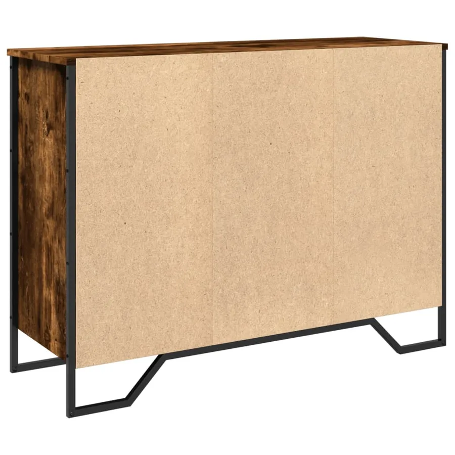 Buffet chêne fumé 101x35,5x74,5 cm bois d'ingénierie - 6