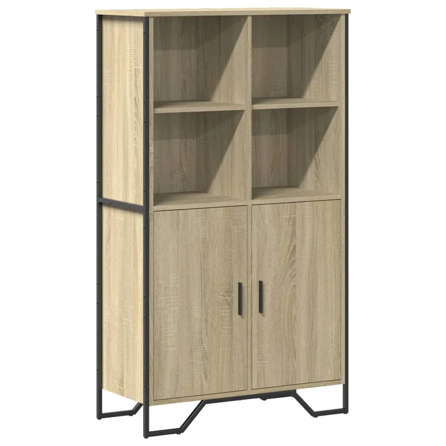 Buffet haut chêne sonoma 79,5x35,5x137,5 cm bois d'ingénierie - 2