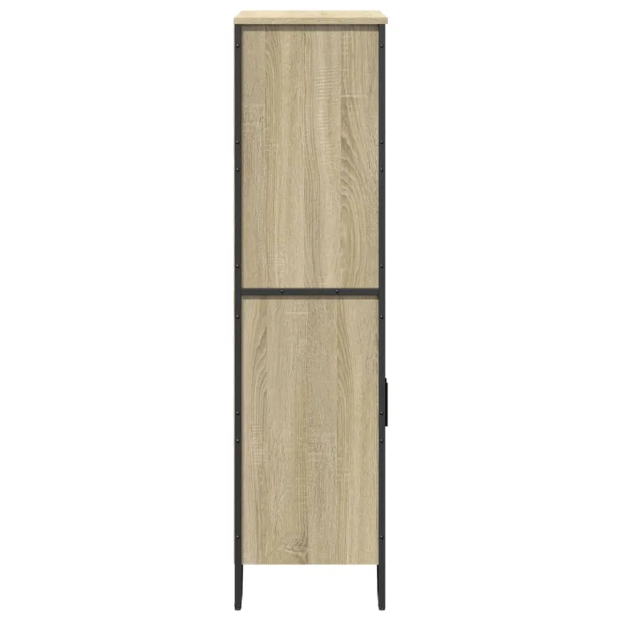 Buffet haut chêne sonoma 79,5x35,5x137,5 cm bois d'ingénierie - 5