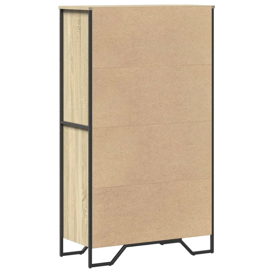 Buffet haut chêne sonoma 79,5x35,5x137,5 cm bois d'ingénierie - 6