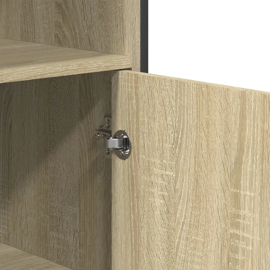 Buffet haut chêne sonoma 79,5x35,5x137,5 cm bois d'ingénierie - 7