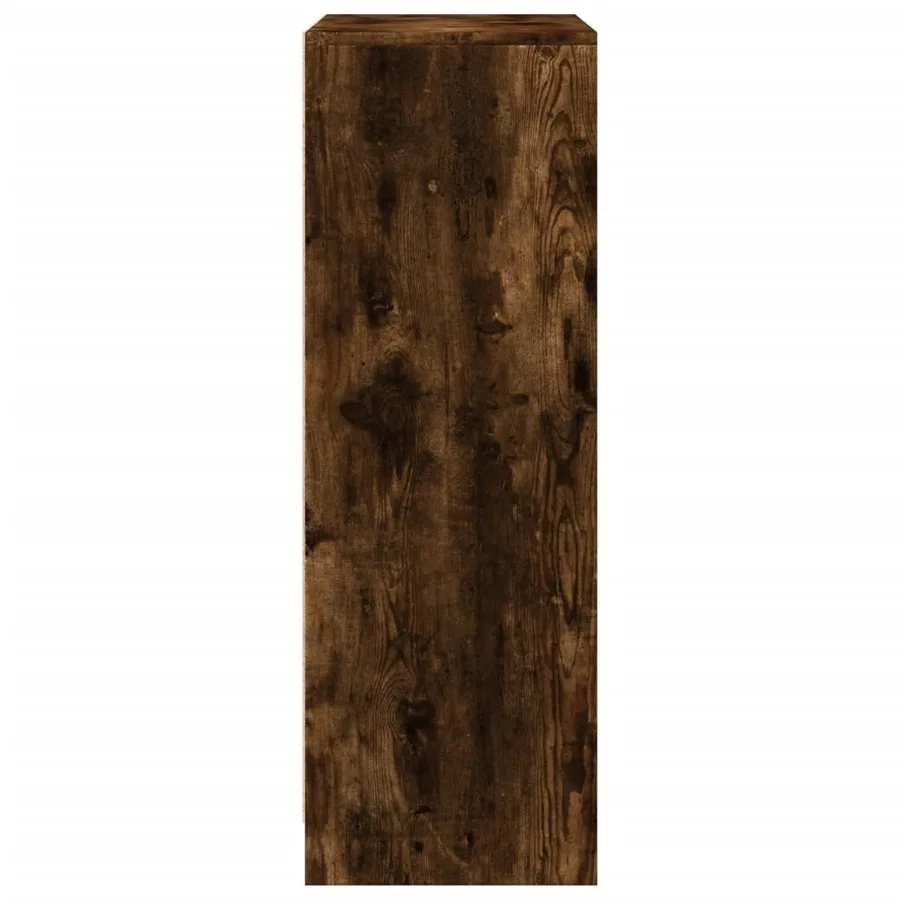 Buffet avec LED chêne fumé 77x34x100 cm bois d'ingénierie - 7
