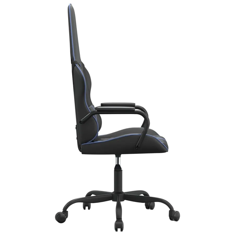 Chaise de jeu Noir et bleu Similicuir - 4