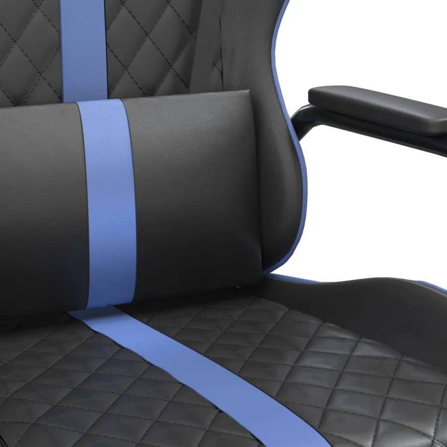 Chaise de jeu Noir et bleu Similicuir - 8