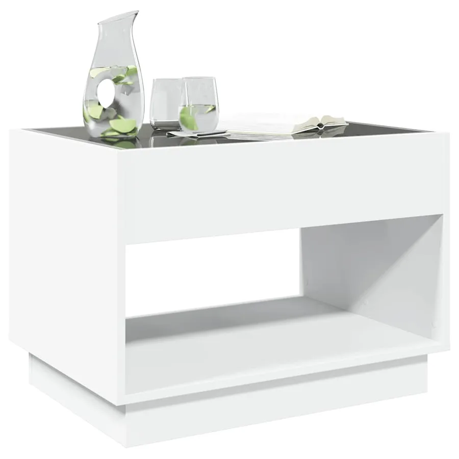 Table basse avec LED infini blanc 70x50x50 cm - 4