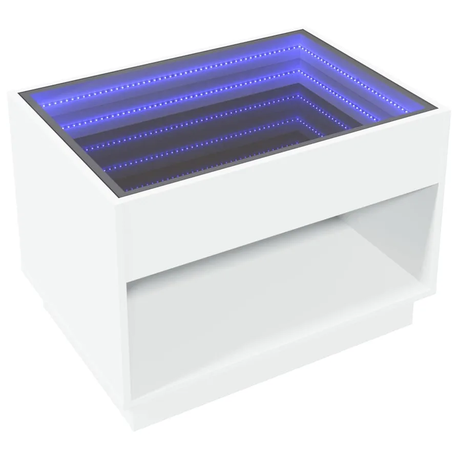 Table basse avec LED infini blanc 70x50x50 cm - 5