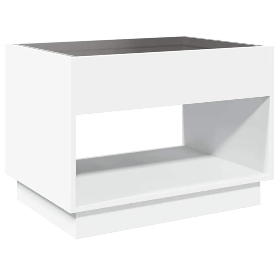 Table basse avec LED infini blanc 70x50x50 cm - 8