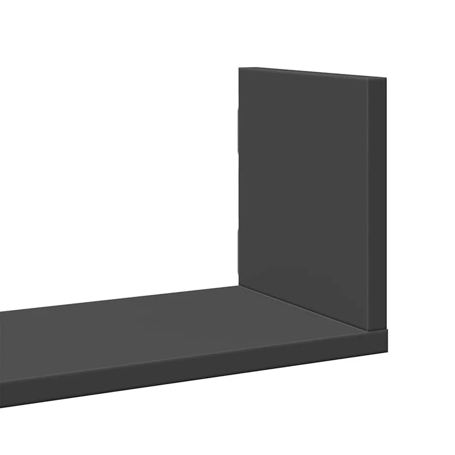 Étagères murales 3 pcs noir 58x18x18 cm bois d'ingénierie - 7