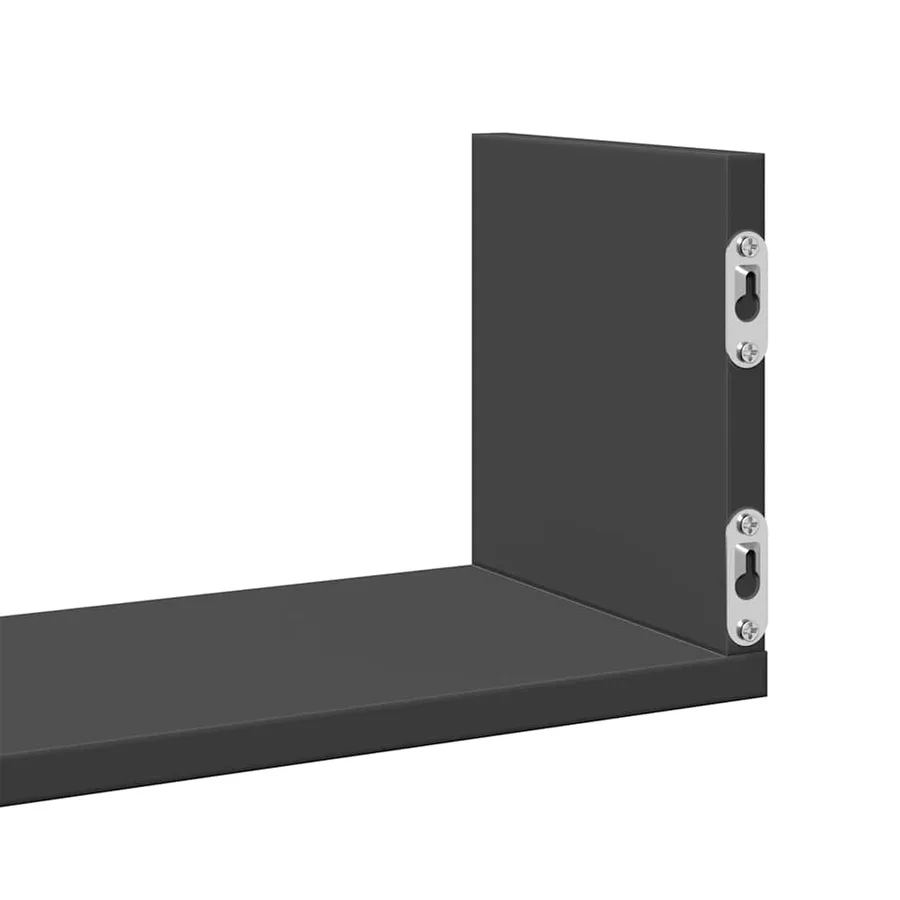 Étagères murales 3 pcs noir 58x18x18 cm bois d'ingénierie - 8