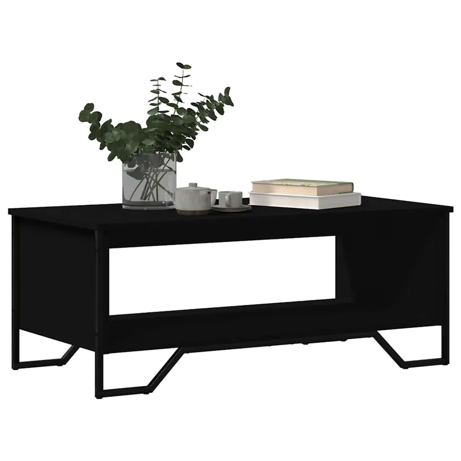 Table basse noir 100x51x40 cm bois d'ingénierie - 4