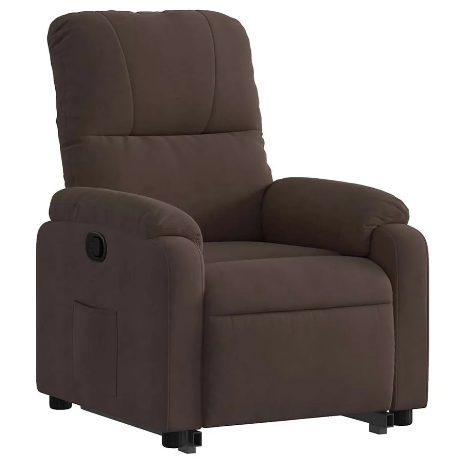Fauteuil inclinable marron tissu microfibre - 4