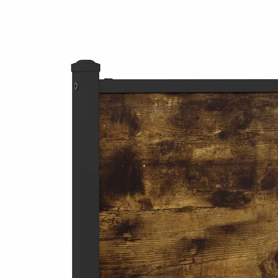 Cadre de lit en métal sans matelas chêne fumé 75x190 cm - 9