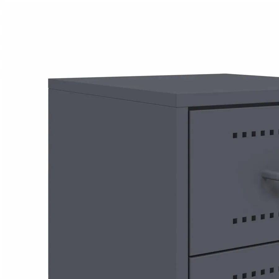 Tables de chevet 2 pcs anthracite 36x39x60,5 cm acier - 10