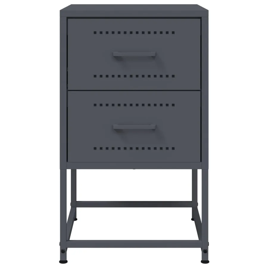 Tables de chevet 2 pcs anthracite 36x39x60,5 cm acier - 5