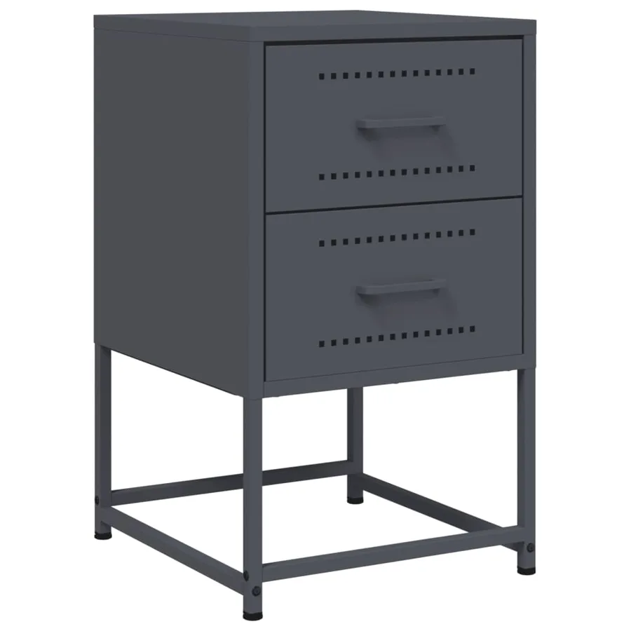 Tables de chevet 2 pcs anthracite 36x39x60,5 cm acier - 6