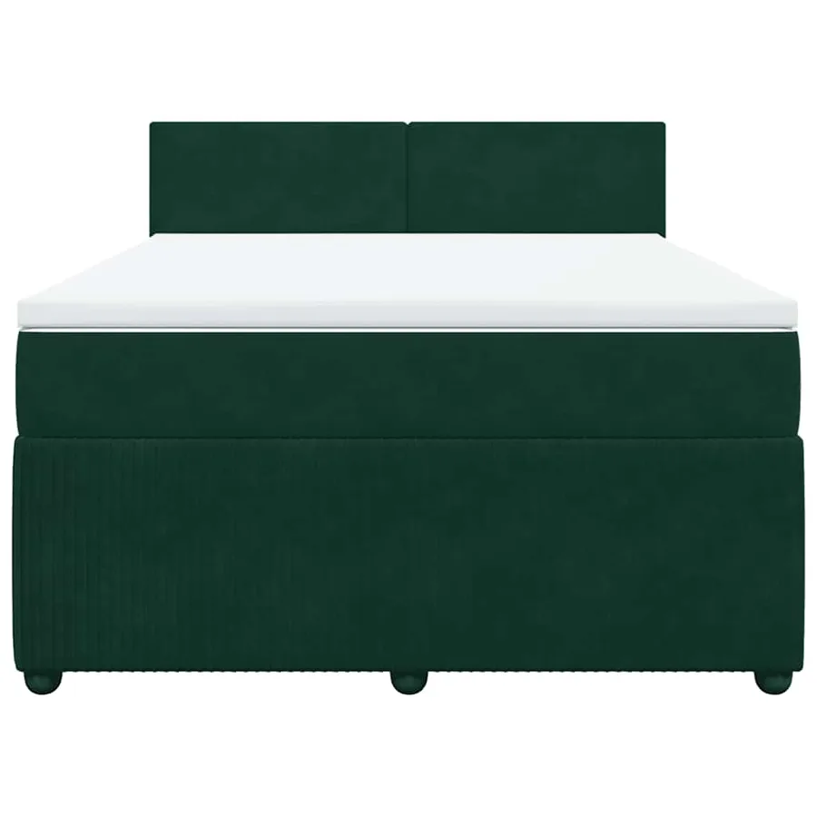 Sommier à lattes de lit et matelas Vert foncé 140x190cm Velours - 6