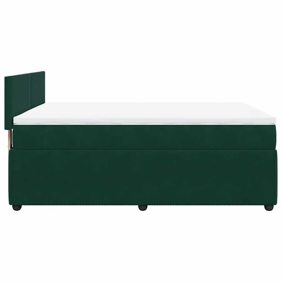 Sommier à lattes de lit et matelas Vert foncé 140x190cm Velours - 7
