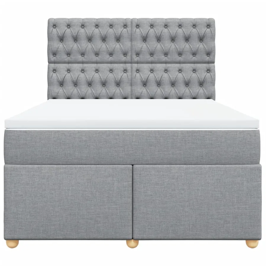 Sommier à lattes de lit avec matelas Gris clair 140x190cm Tissu - 6