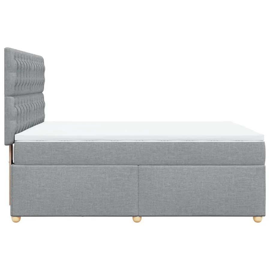 Sommier à lattes de lit avec matelas Gris clair 140x190cm Tissu - 7
