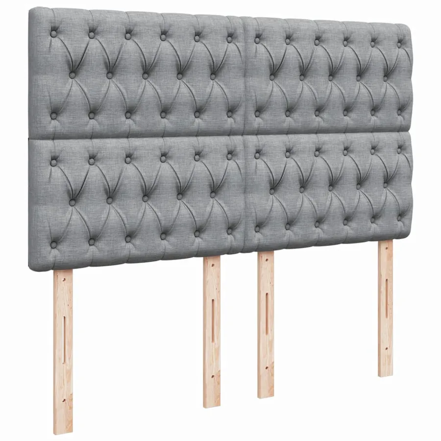 Sommier à lattes de lit avec matelas Gris clair 140x190cm Tissu - 9