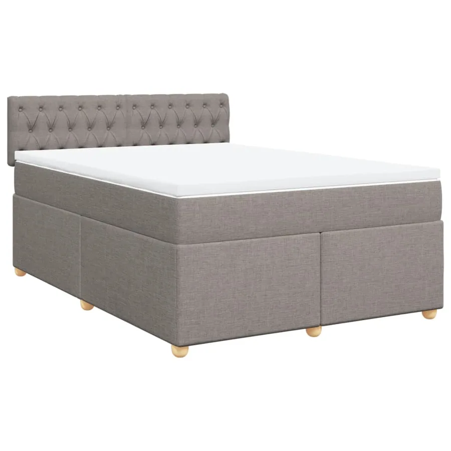 Sommier à lattes de lit avec matelas Taupe 140x190 cm Tissu - 3