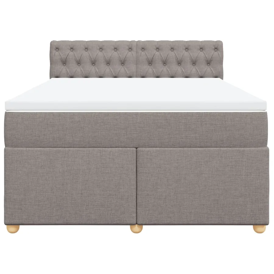 Sommier à lattes de lit avec matelas Taupe 140x190 cm Tissu - 6