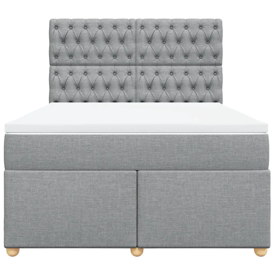 Sommier à lattes de lit avec matelas Gris clair 140x200cm Tissu - 6