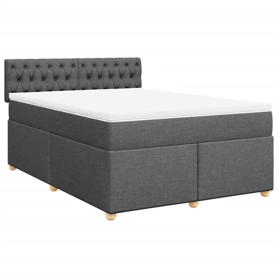 Sommier à lattes de lit avec matelas Gris foncé 160x200cm Tissu - 3