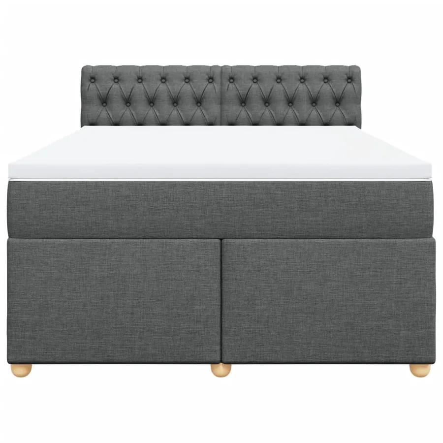 Sommier à lattes de lit avec matelas Gris foncé 160x200cm Tissu - 6