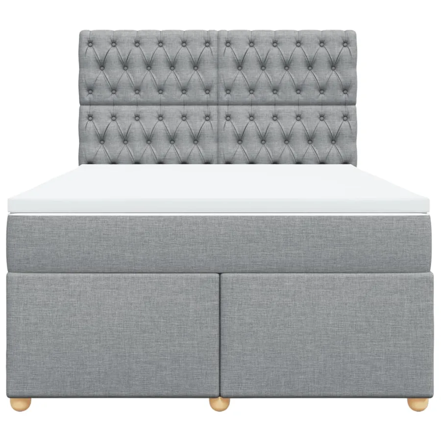 Sommier à lattes de lit avec matelas Gris clair 160x200cm Tissu - 4