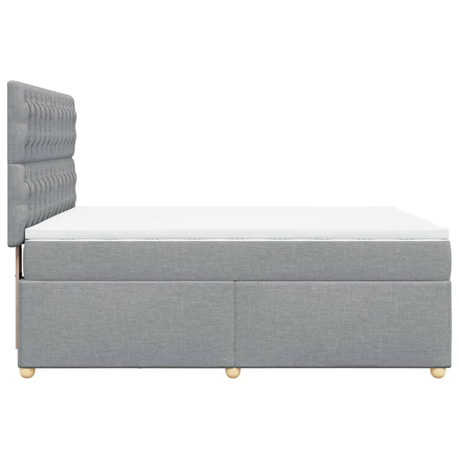 Sommier à lattes de lit avec matelas Gris clair 160x200cm Tissu - 5