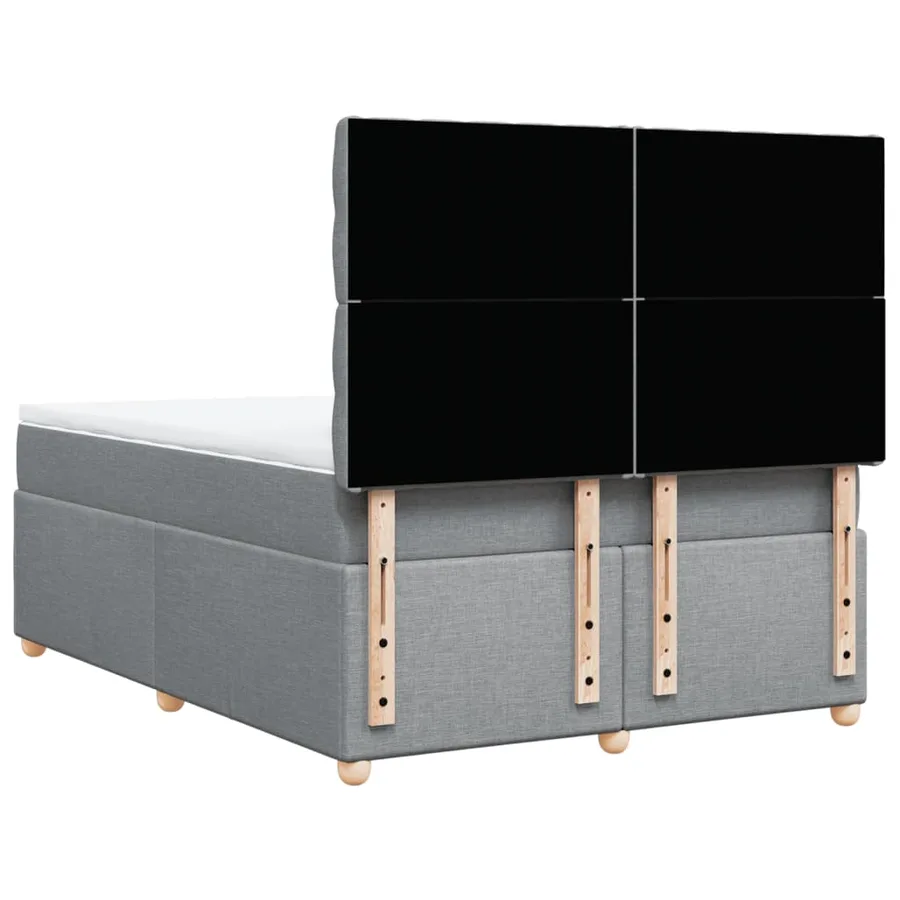 Sommier à lattes de lit avec matelas Gris clair 160x200cm Tissu - 6
