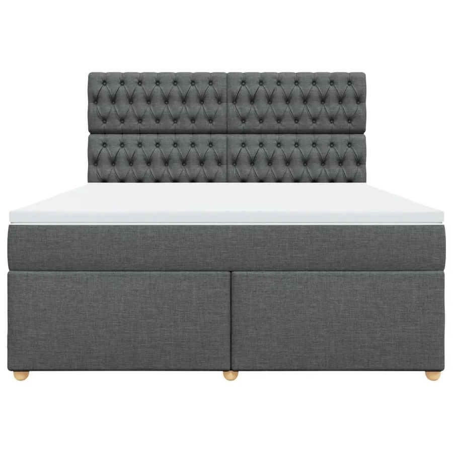 Sommier à lattes de lit avec matelas Gris foncé 180x200cm Tissu - 6