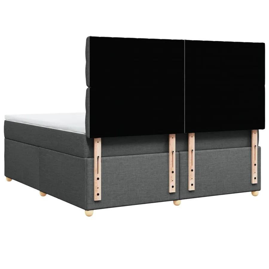 Sommier à lattes de lit avec matelas Gris foncé 180x200cm Tissu - 8