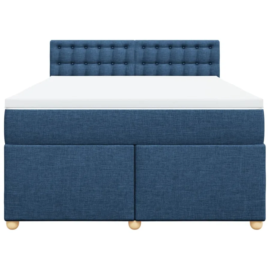 Sommier à lattes de lit avec matelas Bleu 140x200 cm Tissu - 4