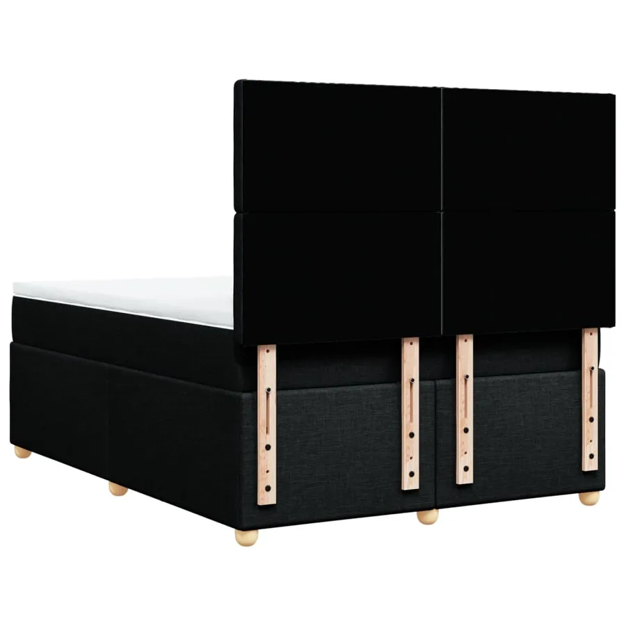 Sommier à lattes de lit avec matelas Noir 140x200 cm Tissu - 8