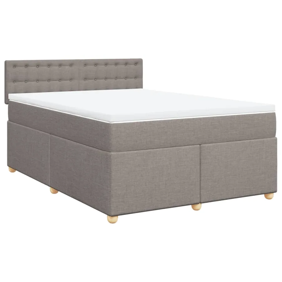 Sommier à lattes de lit avec matelas Taupe 140x190 cm Tissu - 2