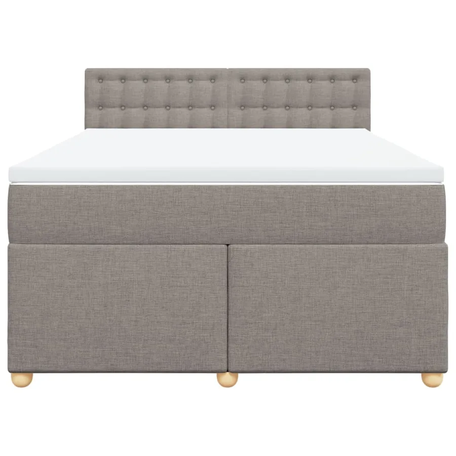 Sommier à lattes de lit avec matelas Taupe 140x190 cm Tissu - 4
