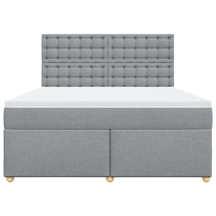 Sommier à lattes de lit avec matelas Gris clair 180x200cm Tissu - 6