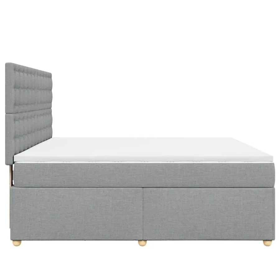 Sommier à lattes de lit avec matelas Gris clair 180x200cm Tissu - 7