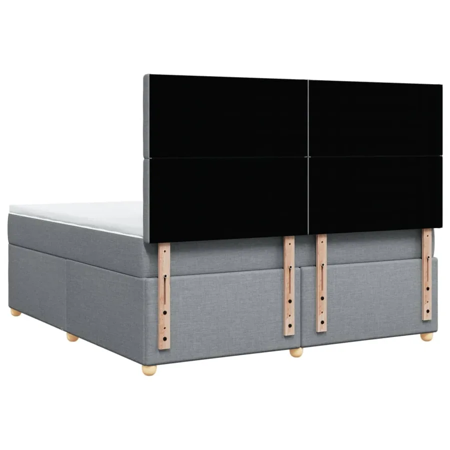 Sommier à lattes de lit avec matelas Gris clair 180x200cm Tissu - 8