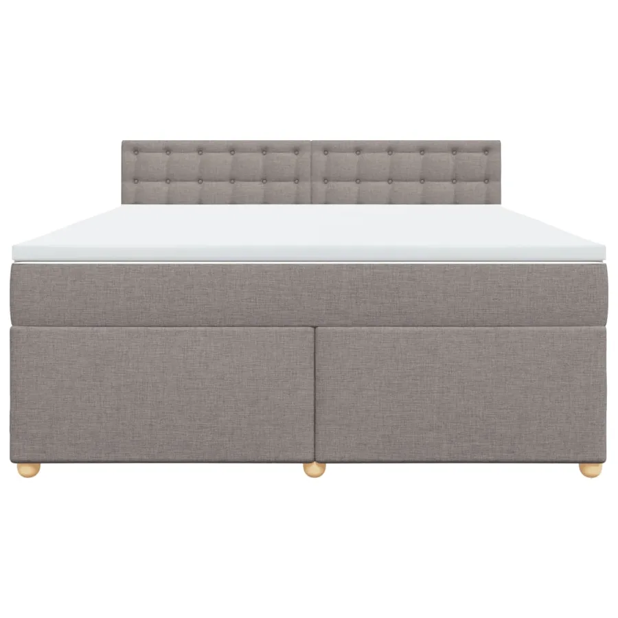 Sommier à lattes de lit avec matelas Taupe 180x200 cm Tissu - 4