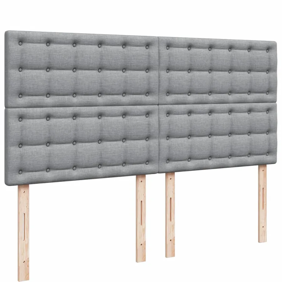 Sommier à lattes de lit avec matelas Gris clair 200x200cm Tissu - 9