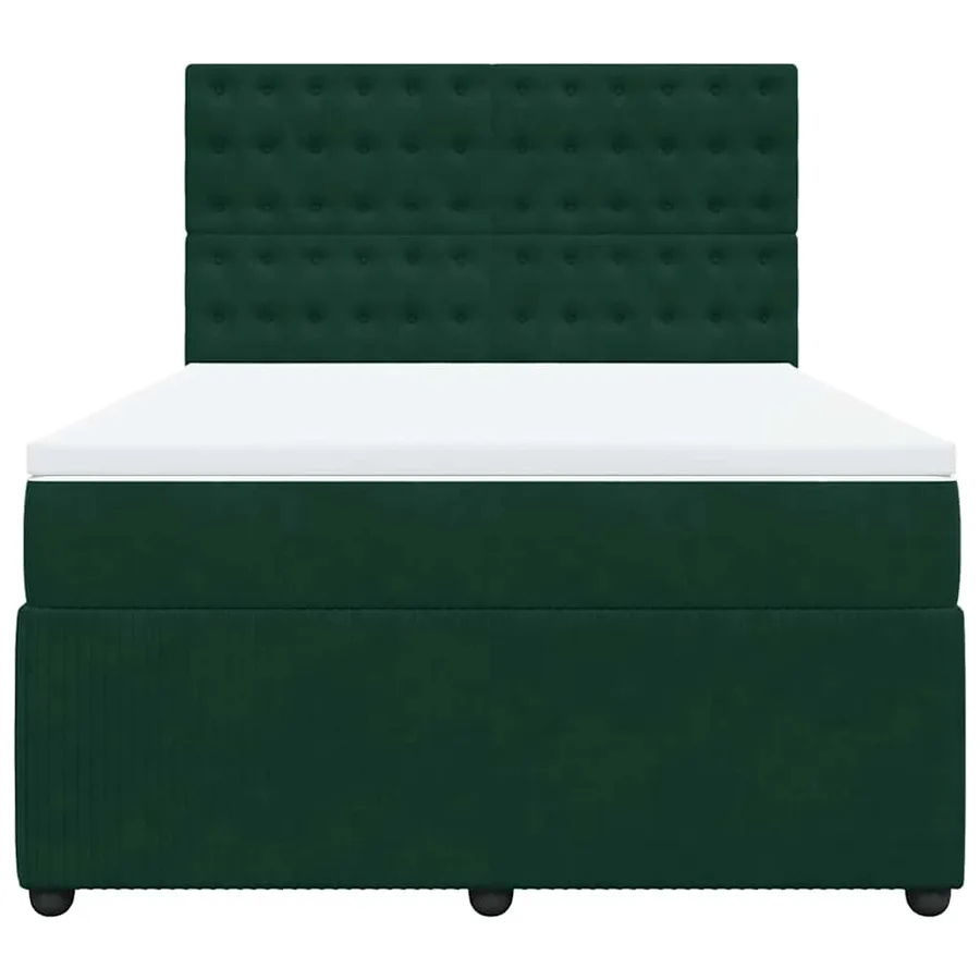 Sommier à lattes de lit et matelas Vert foncé 140x190cm Velours - 6