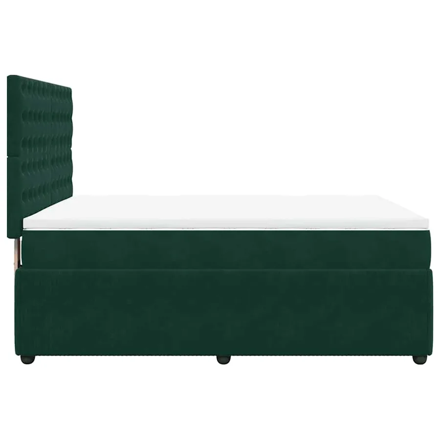 Sommier à lattes de lit et matelas Vert foncé 140x190cm Velours - 7