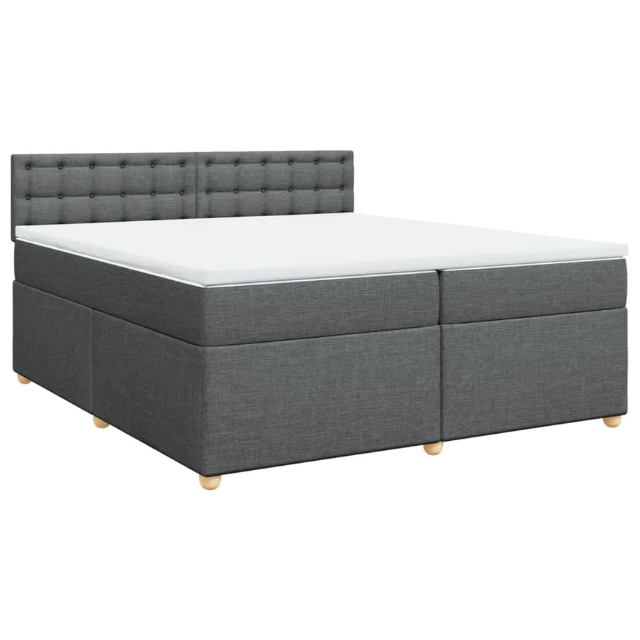 Sommier à lattes de lit avec matelas Gris foncé 200x200cm Tissu - 3