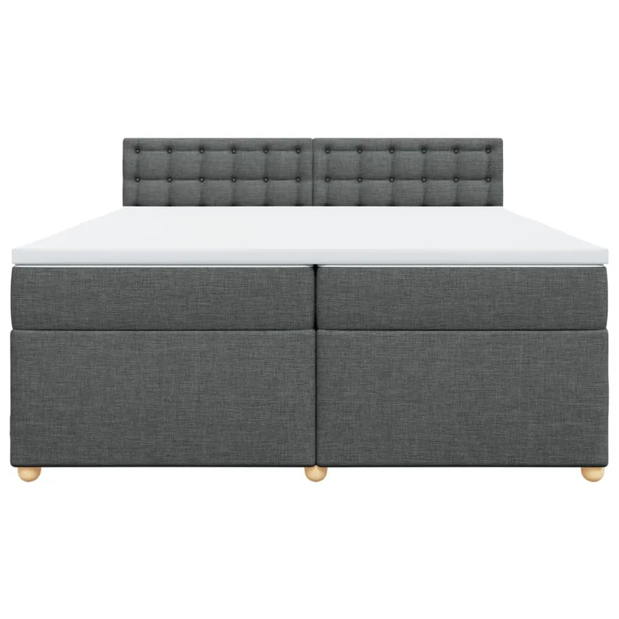 Sommier à lattes de lit avec matelas Gris foncé 200x200cm Tissu - 6