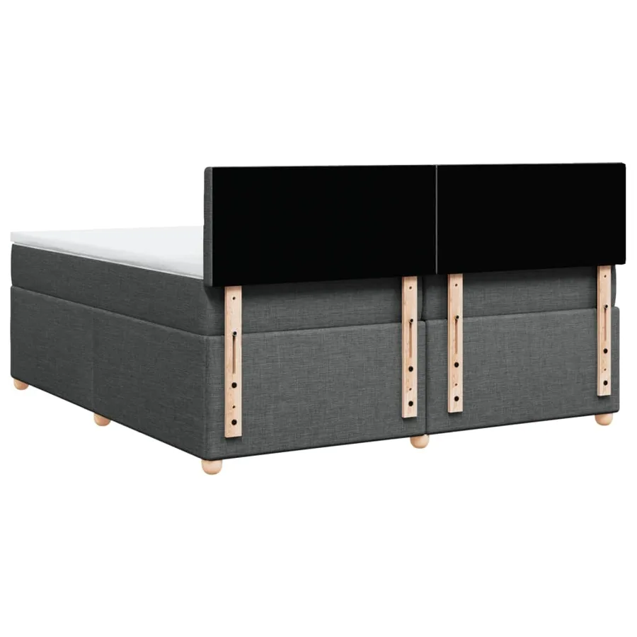 Sommier à lattes de lit avec matelas Gris foncé 200x200cm Tissu - 8